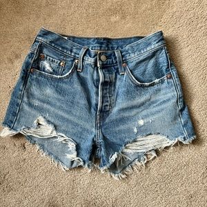 Levi’s 501 Distressed Denim Cut Off Shorts